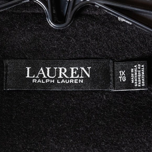 NWOT: Lauren Ralph Lauren Women's Black Hooded A-Line Wool Coat; Size 1X - Picture 13 of 15